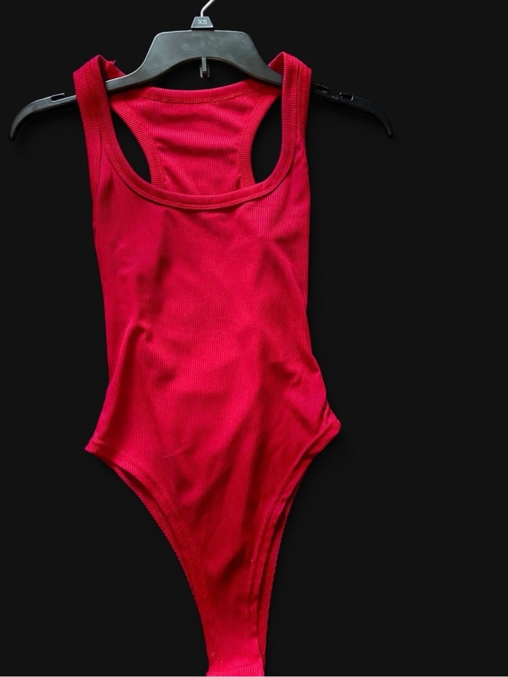 SHEIN Red Racerback One-Piece Bodysuit